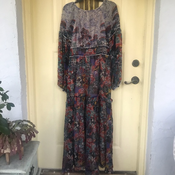 NEW Anthropologie Maeve Annabella Maxi Dress Sz 4 Floral Boho Peasant Dress - Picture 7 of 8